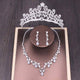 Bridal Rhinestone Crown Necklace Set Wedding Accessories