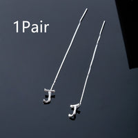 925 Sterling Silver 26 Letters Drop Earrings For Women