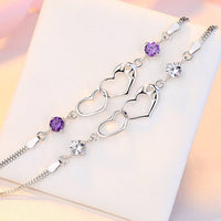 Two Amethyst Love Links Bracelets