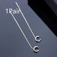 925 Sterling Silver 26 Letters Drop Earrings For Women