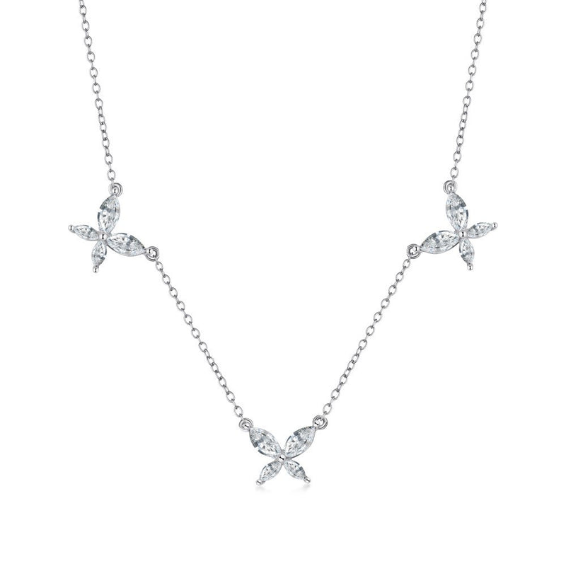 S925 Sterling Silver Butterfly Necklacein White Background