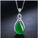 925 Silver Green Stone Necklace for Female