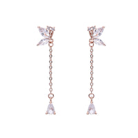 S925 Butterfly Zircon Tassel Earrings Women's Niche Exquisite Long Earrings Jewelry
