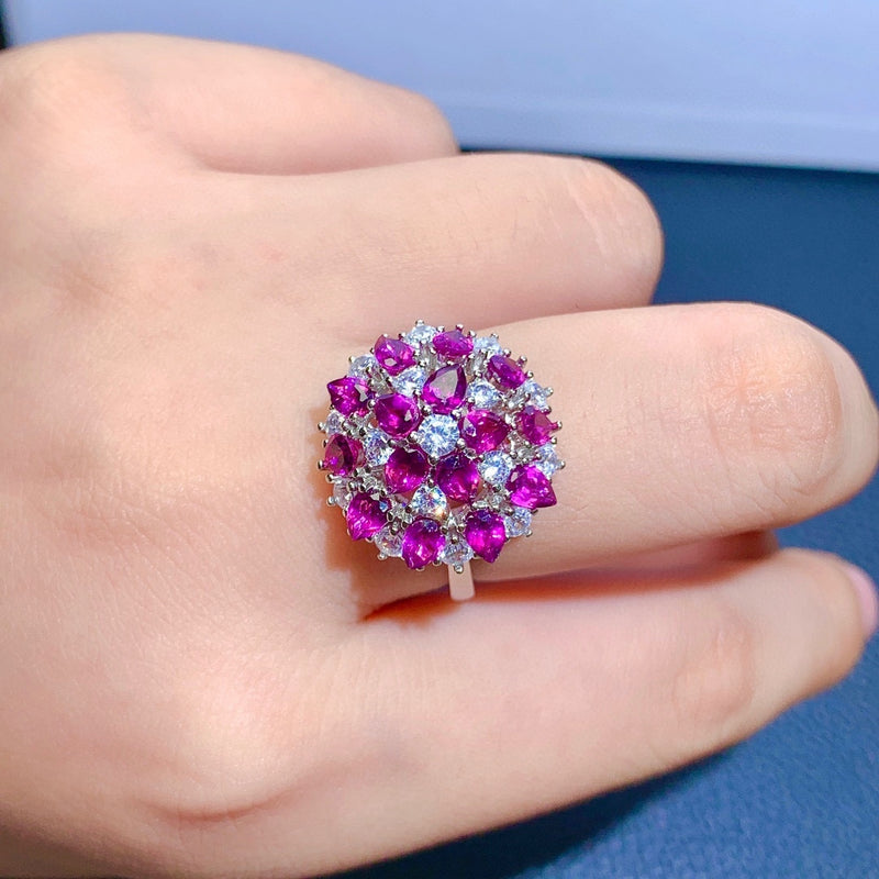 خاتم عقيق ألومنيوم مغنيسيا طبيعي للنساء