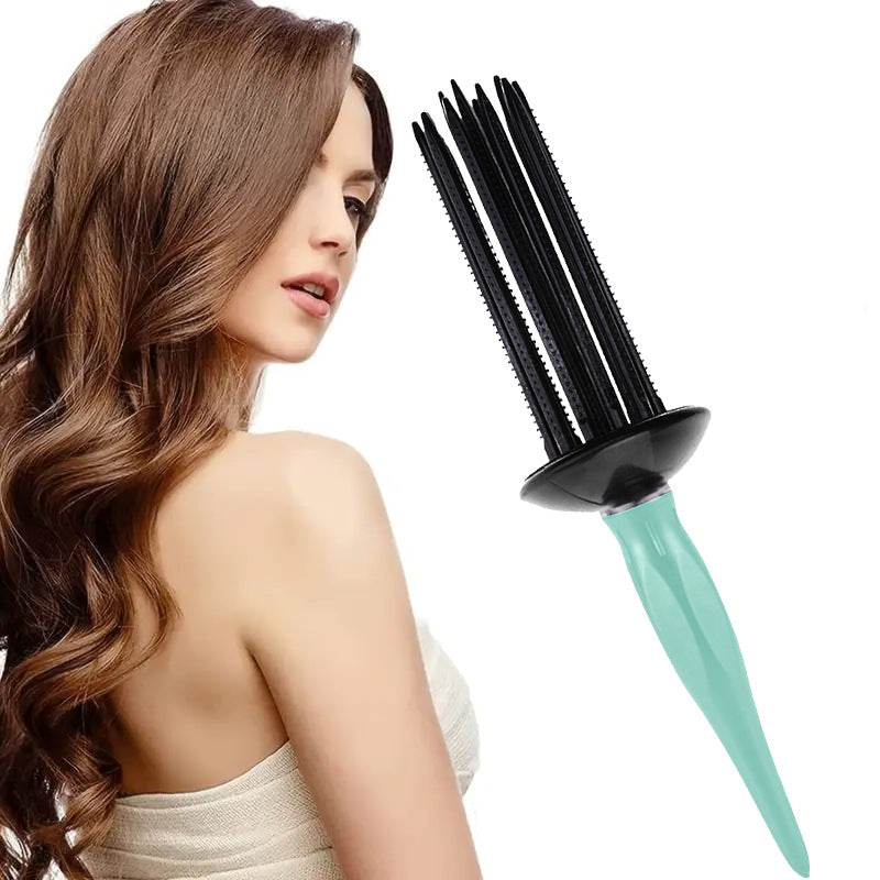 مشط لتجعيد الشعر، مشط تصفيف بمقبض طويل يعمل بالهواء المنفوش