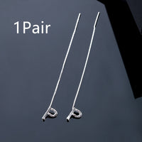 925 Sterling Silver 26 Letters Drop Earrings For Women