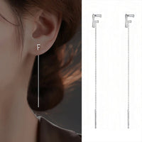 925 Sterling Silver 26 Letters Drop Earrings For Women