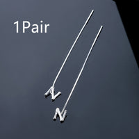 925 Sterling Silver 26 Letters Drop Earrings For Women