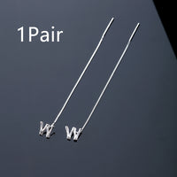 925 Sterling Silver 26 Letters Drop Earrings For Women
