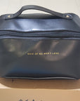 Waterproof Portable Large Capacity Cosmetic Leather Makeup Bag