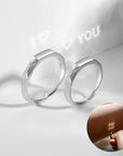 S925 Sterling Silver Rings By Light Reflect Show Surprise Love Pattern Surface Hidden New Jewelry Romantic Party Gift Wedding Engagement