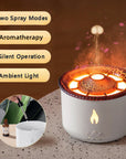 New Creative Ultrasonic Essential Oil Humidifier Volcano Aromatherapy Machine Spray Jellyfish Air Flame Humidifier Diffuser