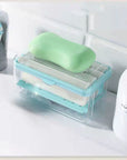 New Usage Roller Type Soap Dish Holder For Bathroom Toliet Soap Box Plastic Storage Container With Drain Water Bathroom Gadgets