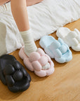 Four different colored Soft Cloud Design Cute House Slippers for Women