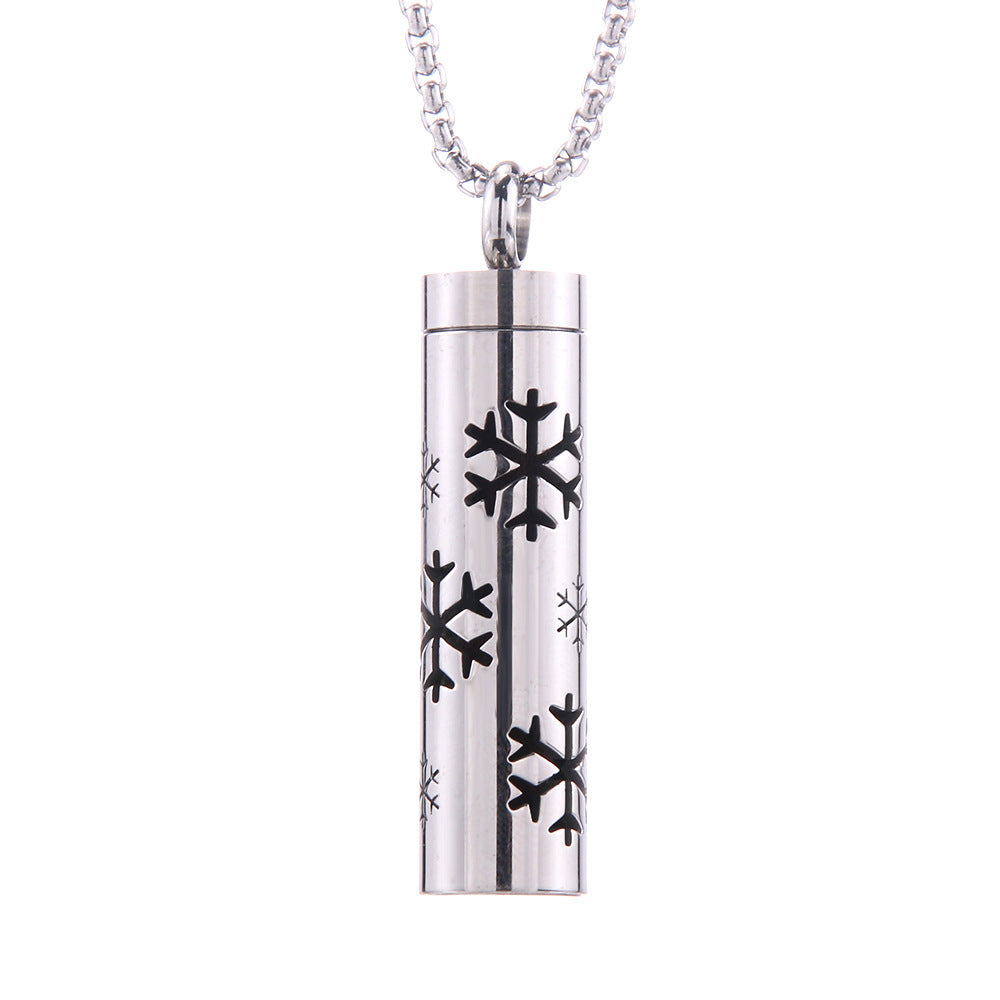 Snow shaped Cylinder Pendant Necklace