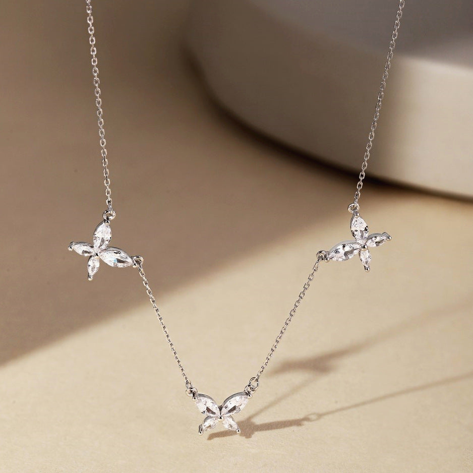 Silver chained S925 Sterling Silver Butterfly Necklace