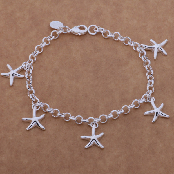 925 Silver Starfish Pendant Bracelet