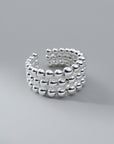 Three Layer Round Bead Ring Hollowed Out Bracelet