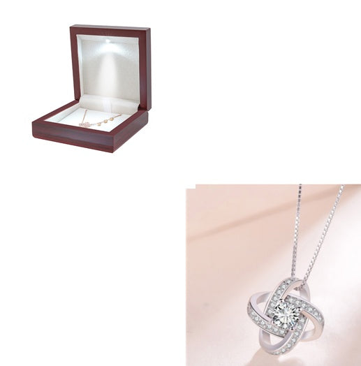 925 Sterling Silver Forever Heart Necklace with box