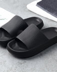 Black colored Hot Summer Cute Super Soft Slippers For Women Men