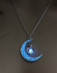 Blue Glowing Silver Plated Necklace for Women