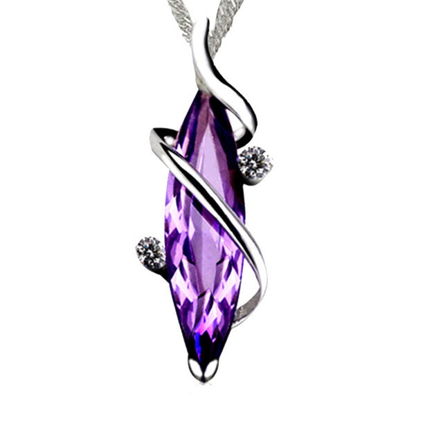 Purple Amethyst Necklace Pendant 