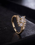 8k real gold plated white gold zircon crystal ring