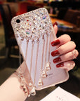 Luxury tassel rhinestone phone case