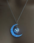 Stylish Blue Glowing Silver Plated Necklace for Women