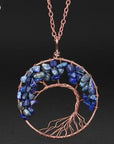 Blue Pendant of Tree of Life Nature Necklace