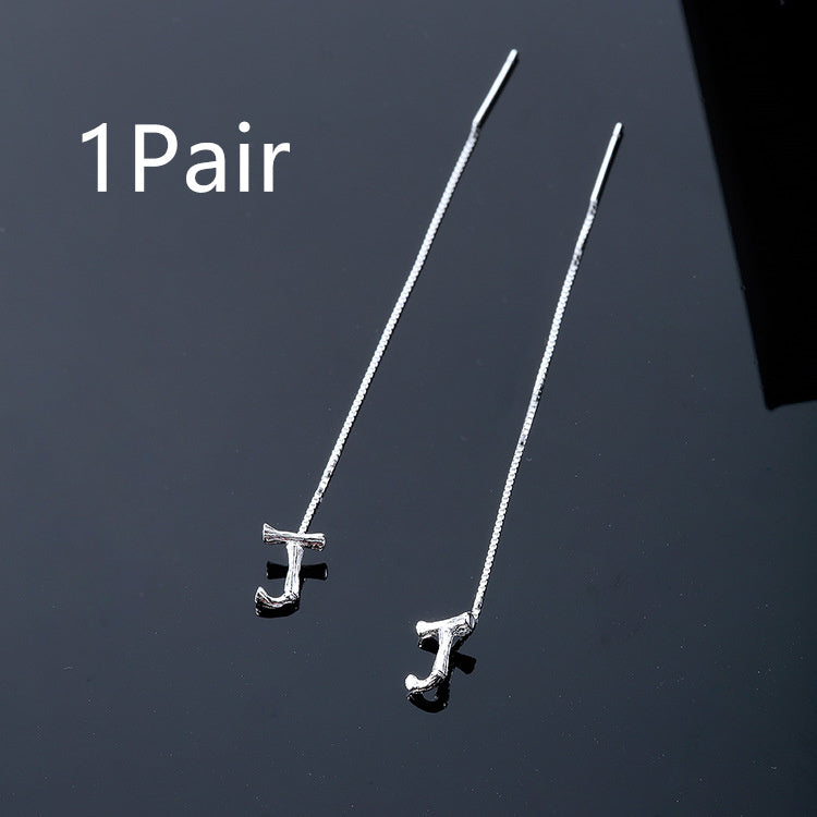 925 Sterling Silver 26 Letters Drop Earrings For Women