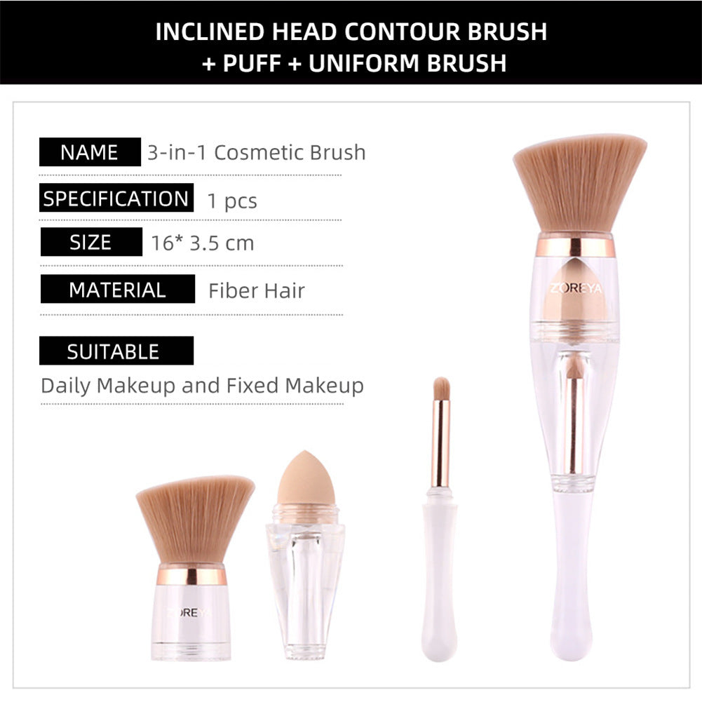 3 in 1 Synthetic Makeup Brush for Beauty Product Details