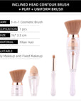 3 in 1 Synthetic Makeup Brush for Beauty Product Details