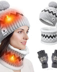 USB Electric Heating Keep Warm And Emit Heat Knitted Hat Scarf Gloves