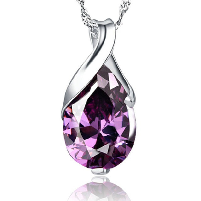 Pendant Purple Amethyst Necklace for Women