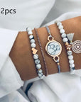 4 Pcs Bohemian Love Turquoise Bracelet in man's hand