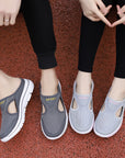 Two girls wearing Mesh Shoes Summer Sports Slippers