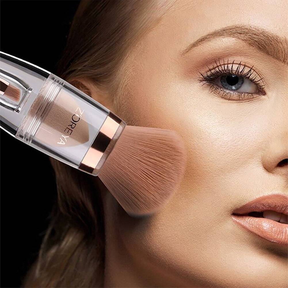 Girl using 3 in 1 Synthetic Makeup Brush for Beauty