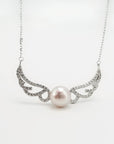 Angel Feather Inlaid Pearl Necklace for Women