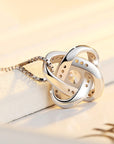 Shiny close shoot of 925 Sterling Silver Forever Heart Necklace