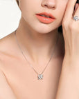 Girl wearing 925 Sterling Silver Forever Heart Necklace