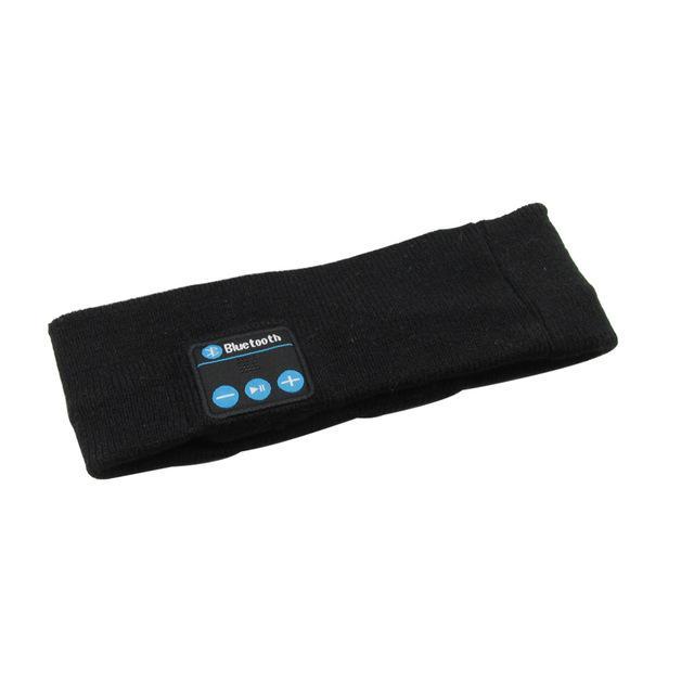 Black Outdoor Fitness Yoga Wireless Bluetooth Headband in white background