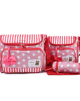 Mommy Bag Four-Piece Bowknot Outing One-Shoulder Multifunctional Large-Capacity Bag For Mother, Baby And Mother