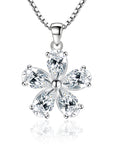 Shiny White Flower Necklace Pendant