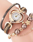 Circle Ladies Pearl Bracelet Watch Fashion Love Diamond Digital Ladies Watch