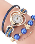 Circle Ladies Pearl Bracelet Watch Fashion Love Diamond Digital Ladies Watch