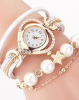 Circle Ladies Pearl Bracelet Watch Fashion Love Diamond Digital Ladies Watch