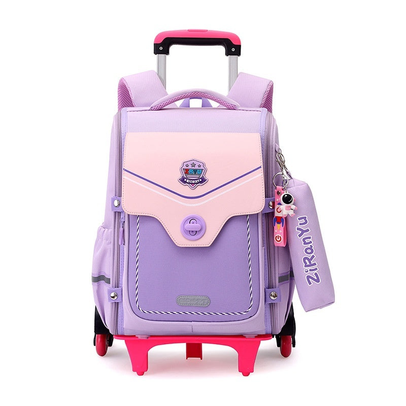 Primary School Student Trolley Schoolbag Detachable Backpack