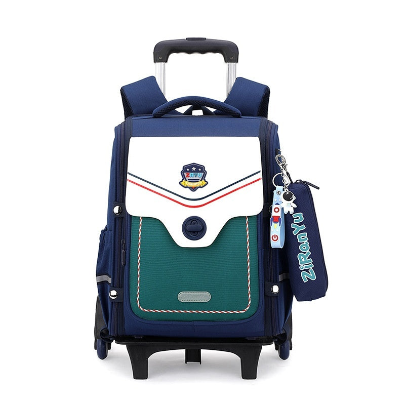 Primary School Student Trolley Schoolbag Detachable Backpack