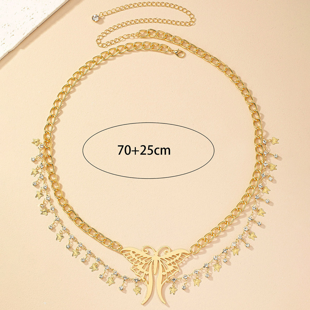 Metal Butterfly Pendant Multi-layer Waist Chain Measurement Details